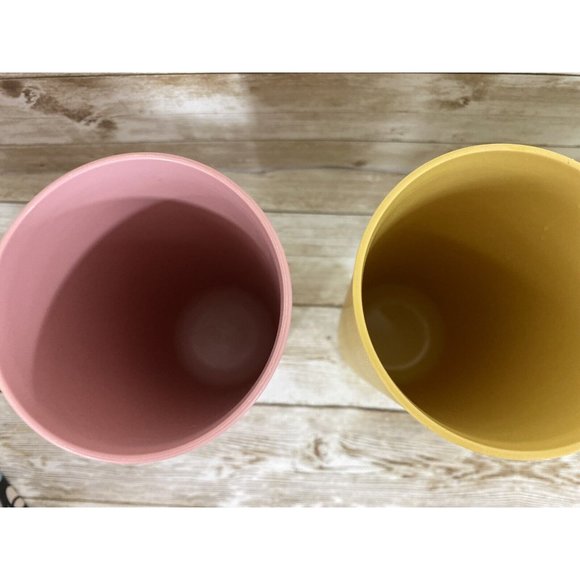 Tupperware Pastel Tumblers Cup 1348 18oz Set of 4 Tan Pink Blue Yellow - Picture 4 of 12